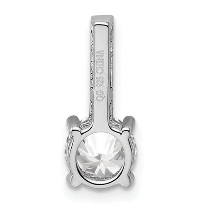 Sterling Silver Rhodium-Plated Cz Pendant