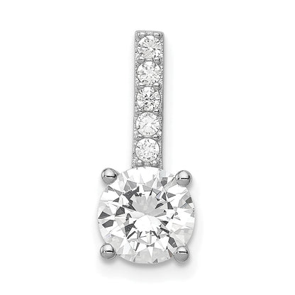 Sterling Silver Rhodium-Plated Cz Pendant