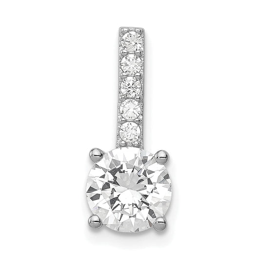 Sterling Silver Rhodium-Plated Cz Pendant