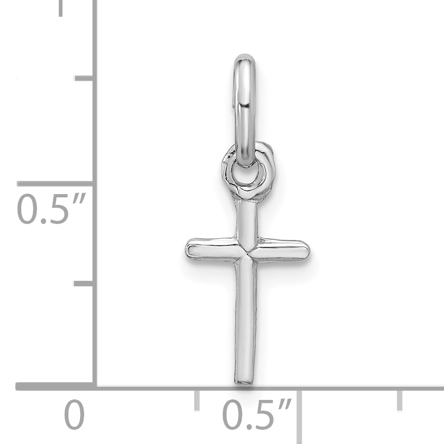 Sterling Silver Rhodium-Plated Cross Charm