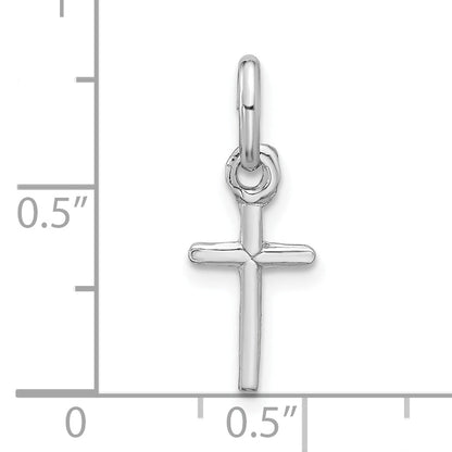 Sterling Silver Rhodium-Plated Cross Charm