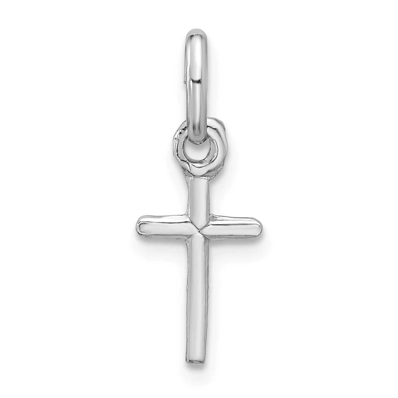 Sterling Silver Rhodium-Plated Cross Charm
