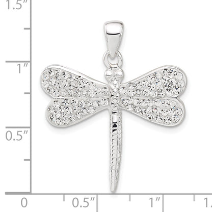 Sterling Silver W/ Stellux Crystal Dragonfly Pendant