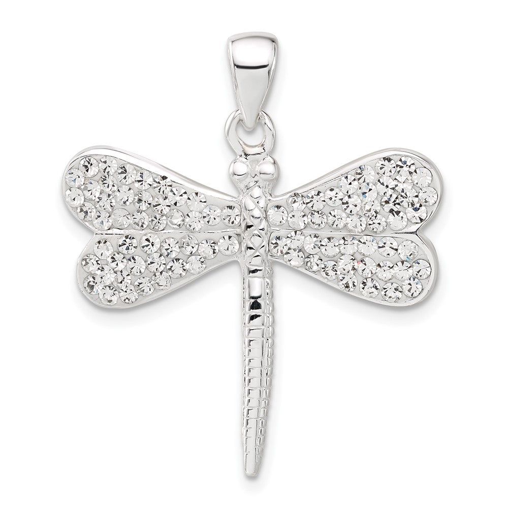 Sterling Silver W/ Stellux Crystal Dragonfly Pendant