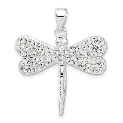 Sterling Silver W/ Stellux Crystal Dragonfly Pendant