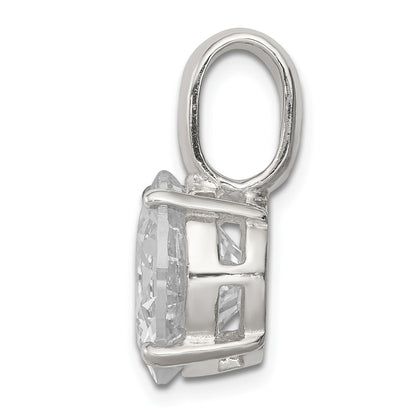 Sterling Silver Round Cz Pendant