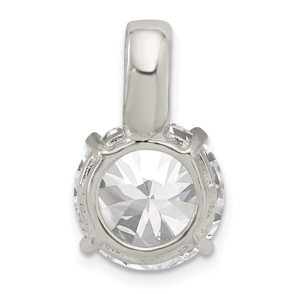 Sterling Silver Round Cz Pendant