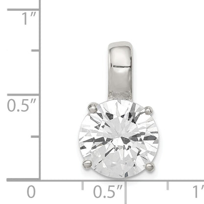 Sterling Silver Round Cz Pendant