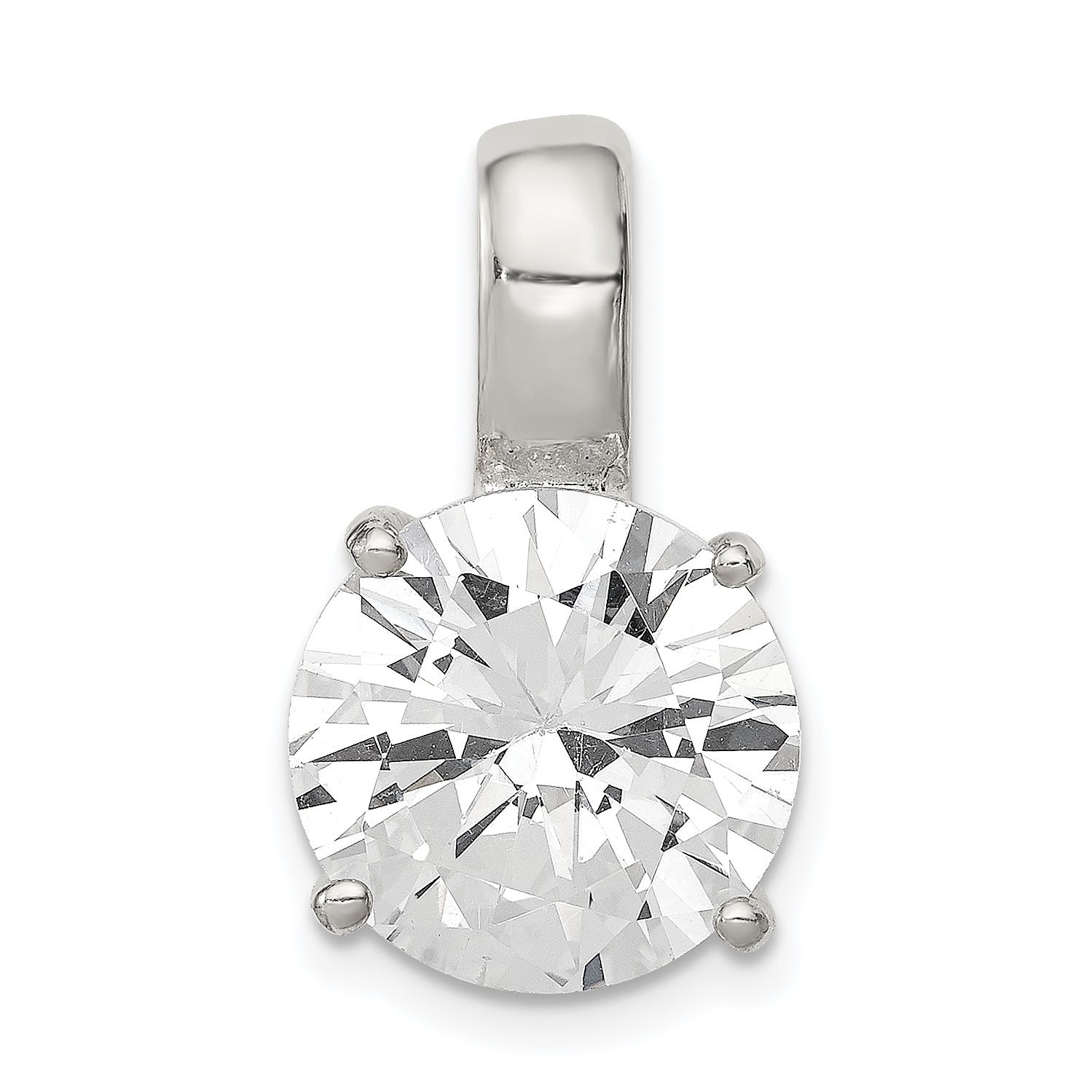 Sterling Silver Round Cz Pendant
