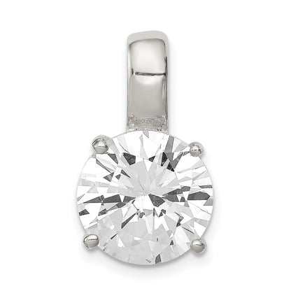 Sterling Silver Round Cz Pendant