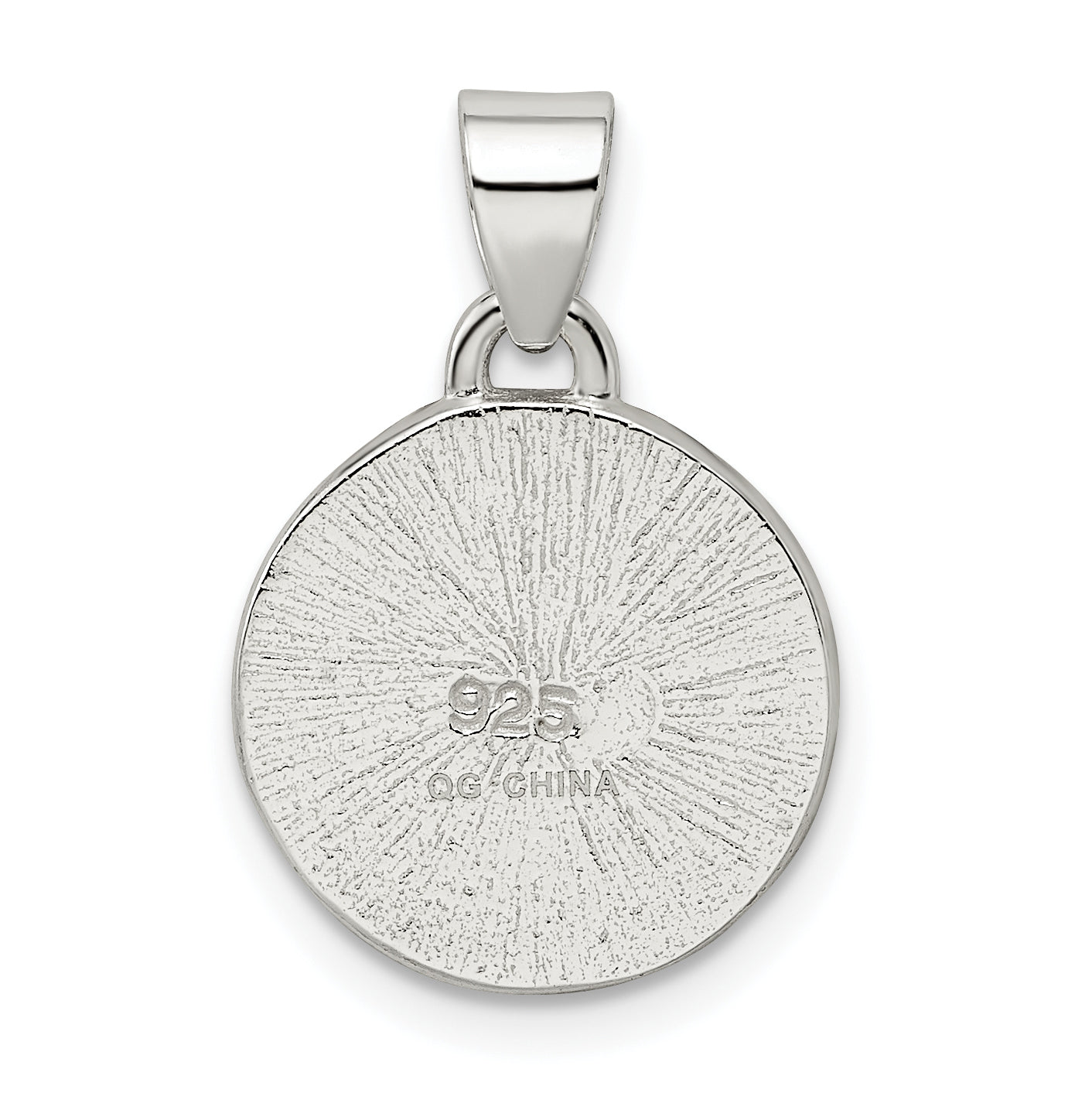 Sterling Silver 4 Leaf Clover Clear Enamel Pendant