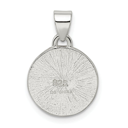 Sterling Silver 4 Leaf Clover Clear Enamel Pendant