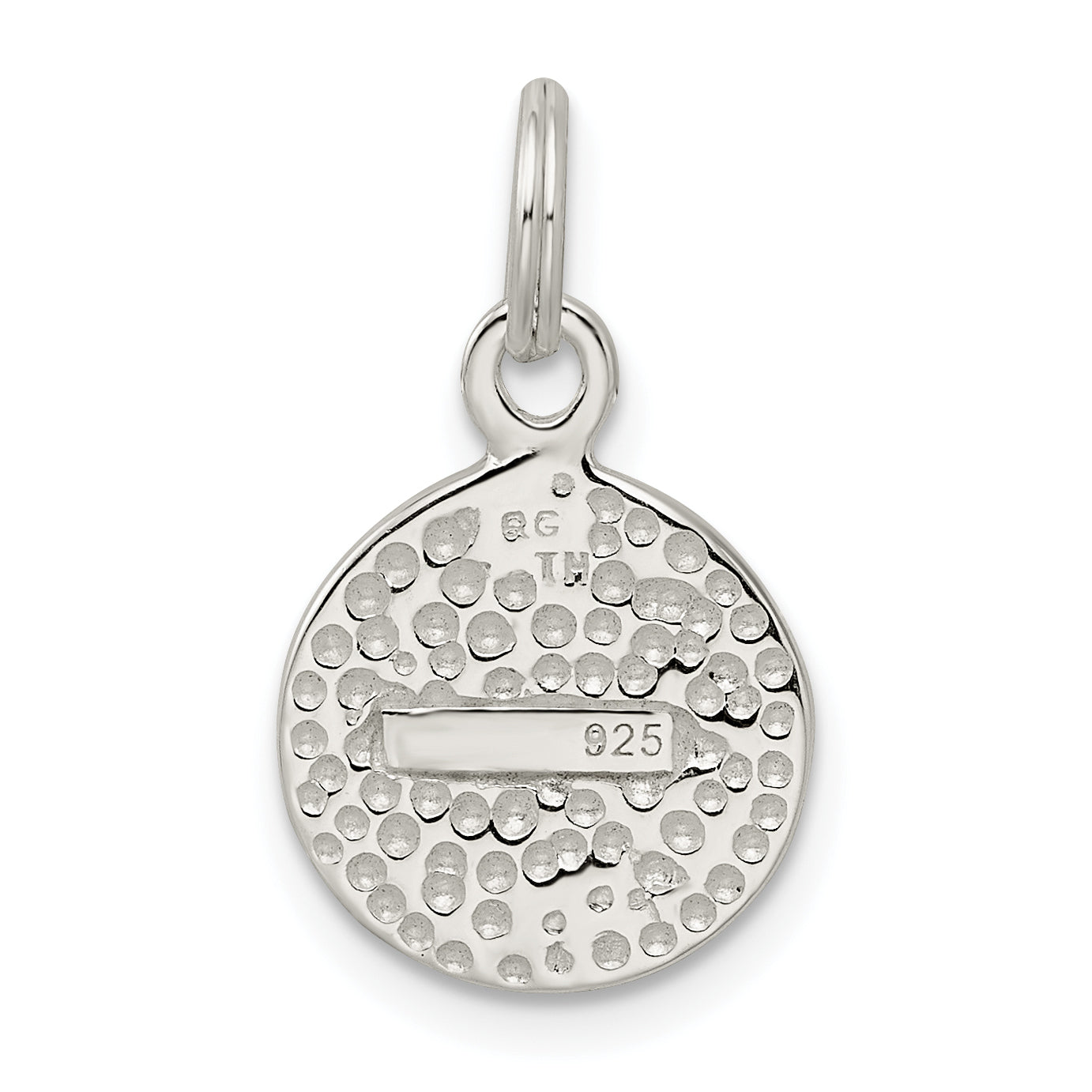 Sterling Silver Hope W/Pink Cz Disc Charm