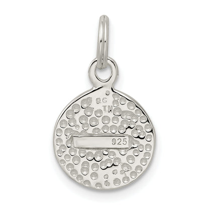Sterling Silver Hope W/Pink Cz Disc Charm