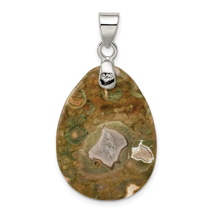 Sterling Silver Poppy Jasper Pendant
