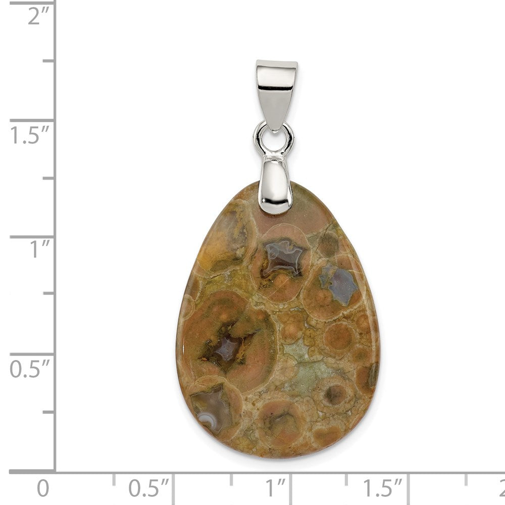Sterling Silver Poppy Jasper Pendant