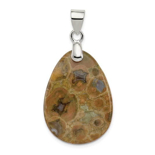 Sterling Silver Poppy Jasper Pendant