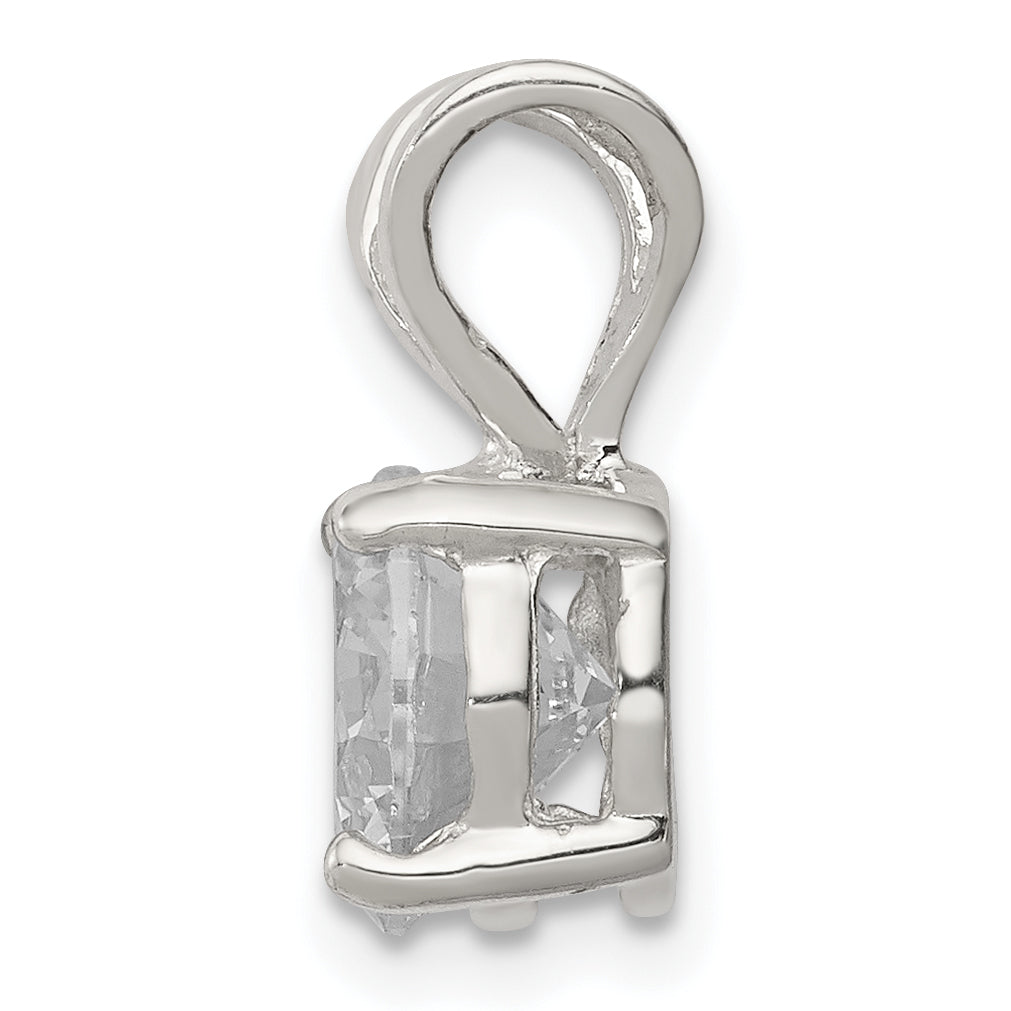 Sterling Silver Round Cz Pendant