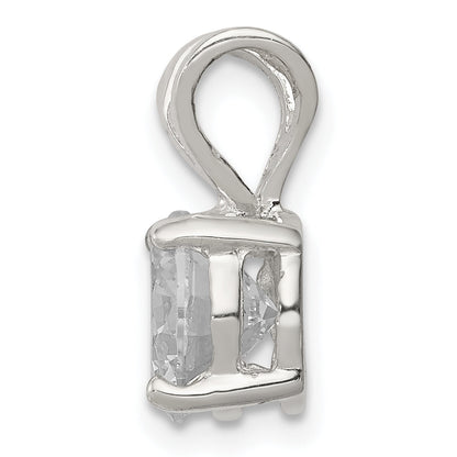 Sterling Silver Round Cz Pendant