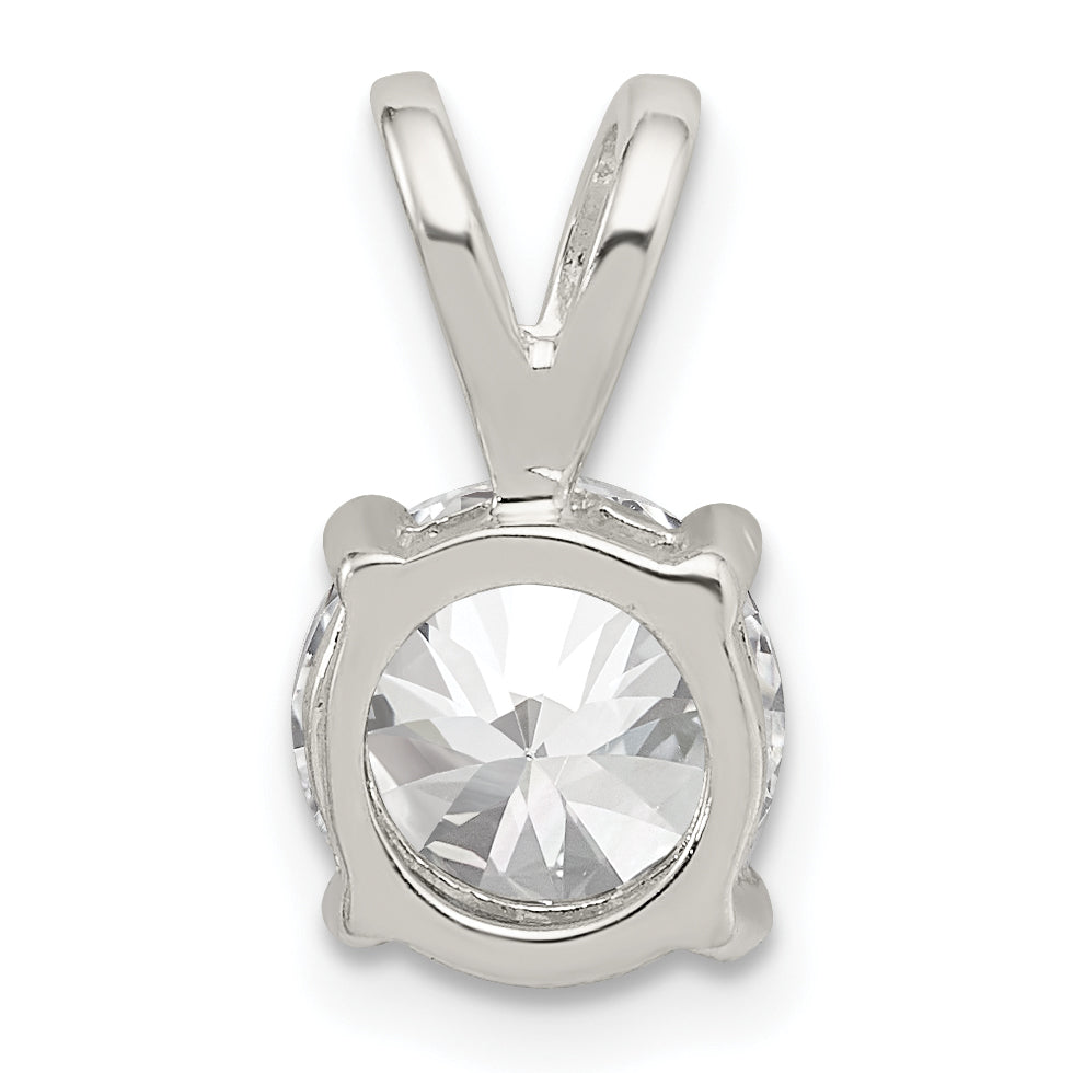 Sterling Silver Round Cz Pendant
