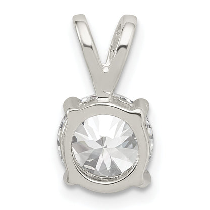 Sterling Silver Round Cz Pendant