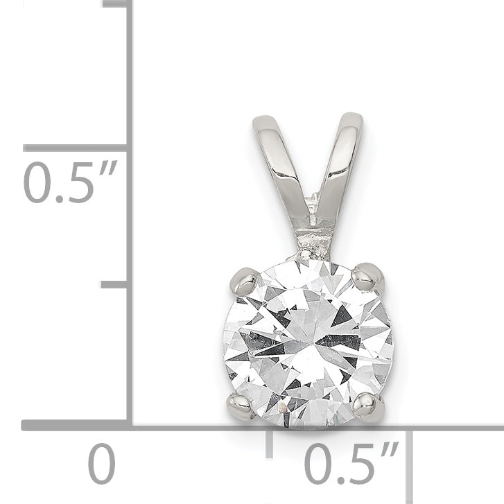 Sterling Silver Round Cz Pendant
