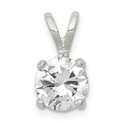Sterling Silver Round Cz Pendant