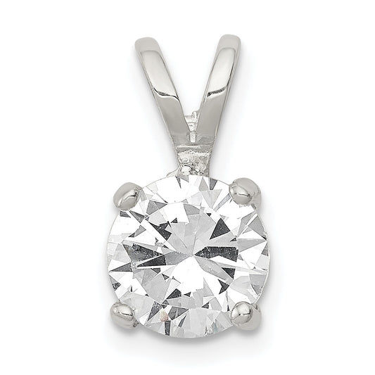 Sterling Silver Round Cz Pendant