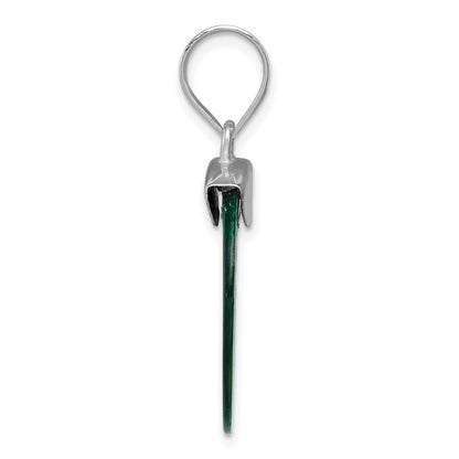 Sterling Silver Rhodium-Plated Round Abalone Pendant