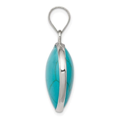 Sterling Silver Heart Synthetic Turquoise Pendant