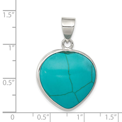 Sterling Silver Heart Synthetic Turquoise Pendant