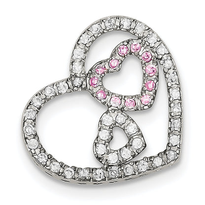 Sterling Silver Cz Heart Pendant