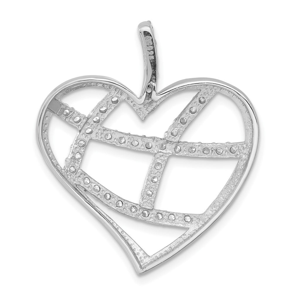 Sterling Silver Cz Heart Pendant