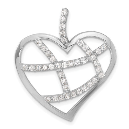 Sterling Silver Cz Heart Pendant