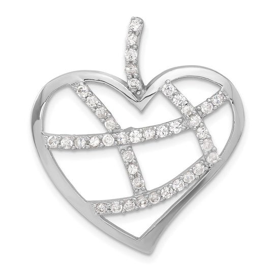 Sterling Silver Cz Heart Pendant