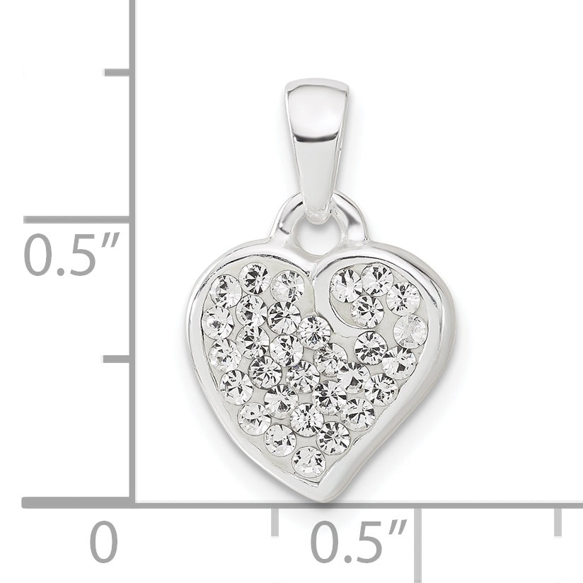 Sterling Silver Stellux Crystal Heart Pendant