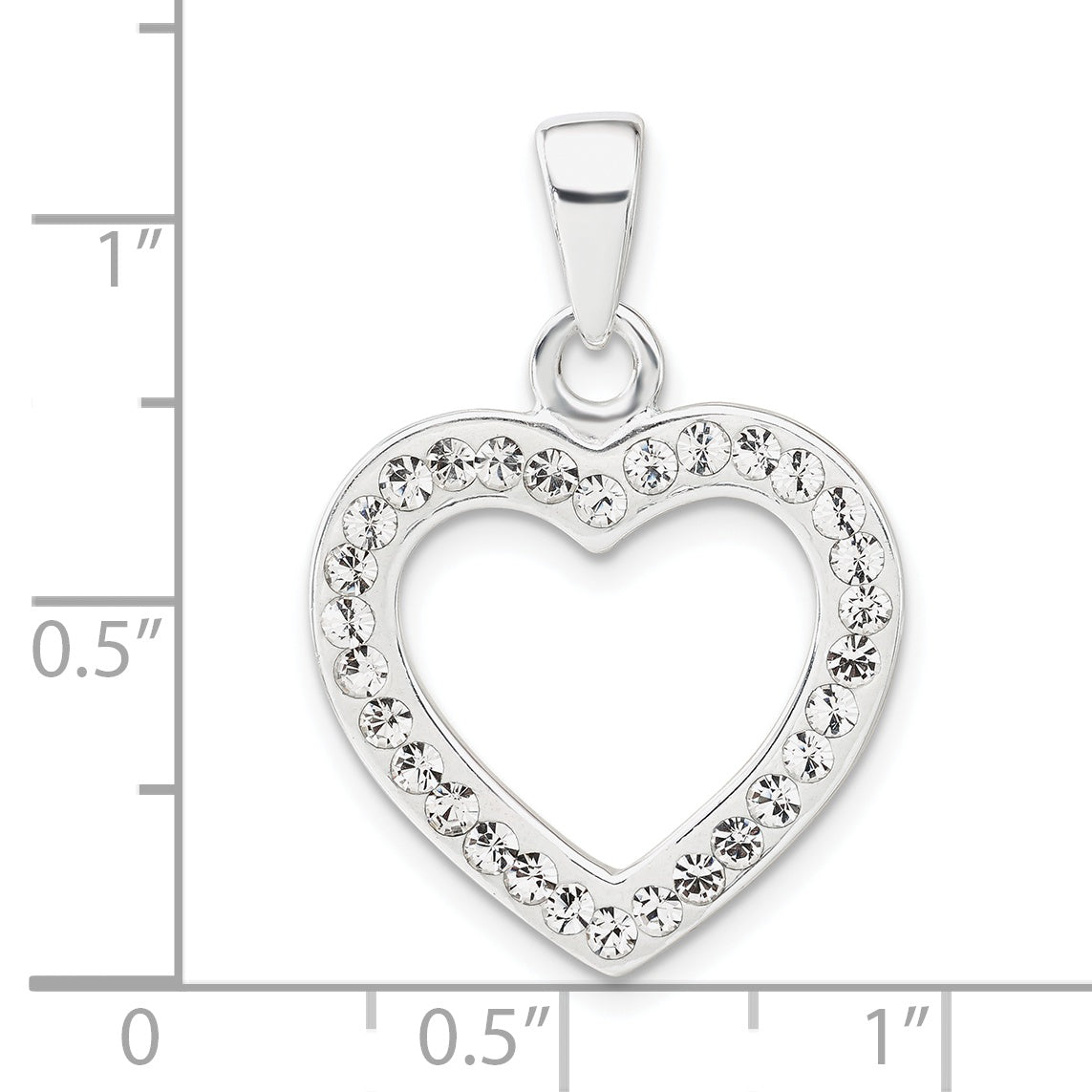 Sterling Silver Stellux Crystal Heart Pendant