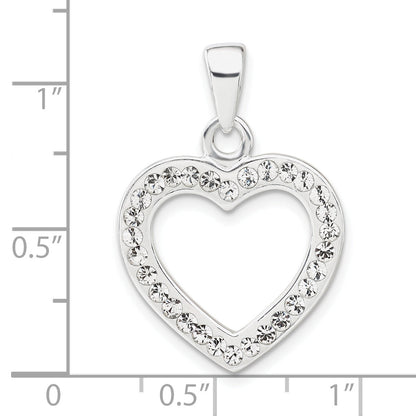 Sterling Silver Stellux Crystal Heart Pendant