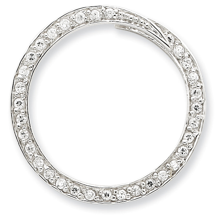 Sterling Silver Cz Circle Slide