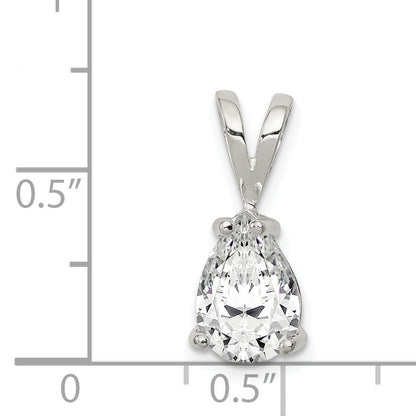 Sterling Silver Pear Cz Pendant