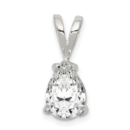 Sterling Silver Pear Cz Pendant