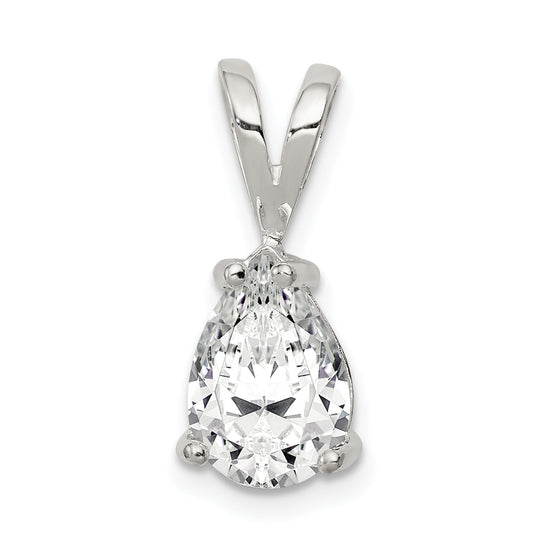 Sterling Silver Pear Cz Pendant