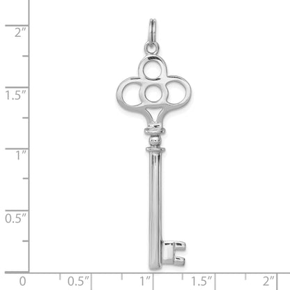Sterling Silver Rhodium-Plated Key Pendant