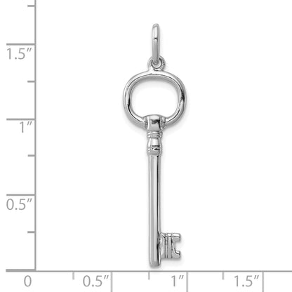 Sterling Silver Rhodium-Plated Key Pendant