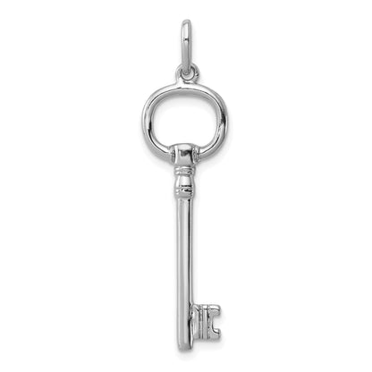 Sterling Silver Rhodium-Plated Key Pendant