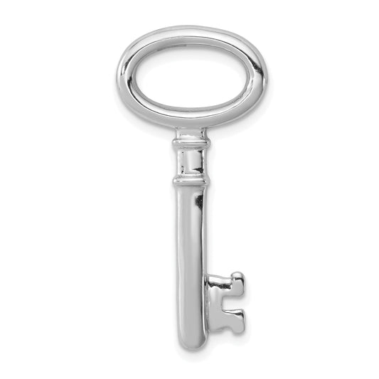 Sterling Silver Rhodium-Plated Key Pendant