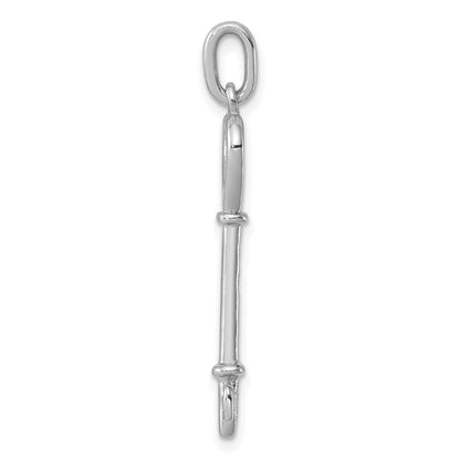 Sterling Silver Rhodium-Plated Key Pendant