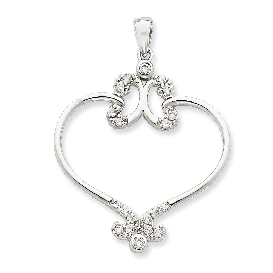 Sterling Silver Fancy Hearts Cz Pendant