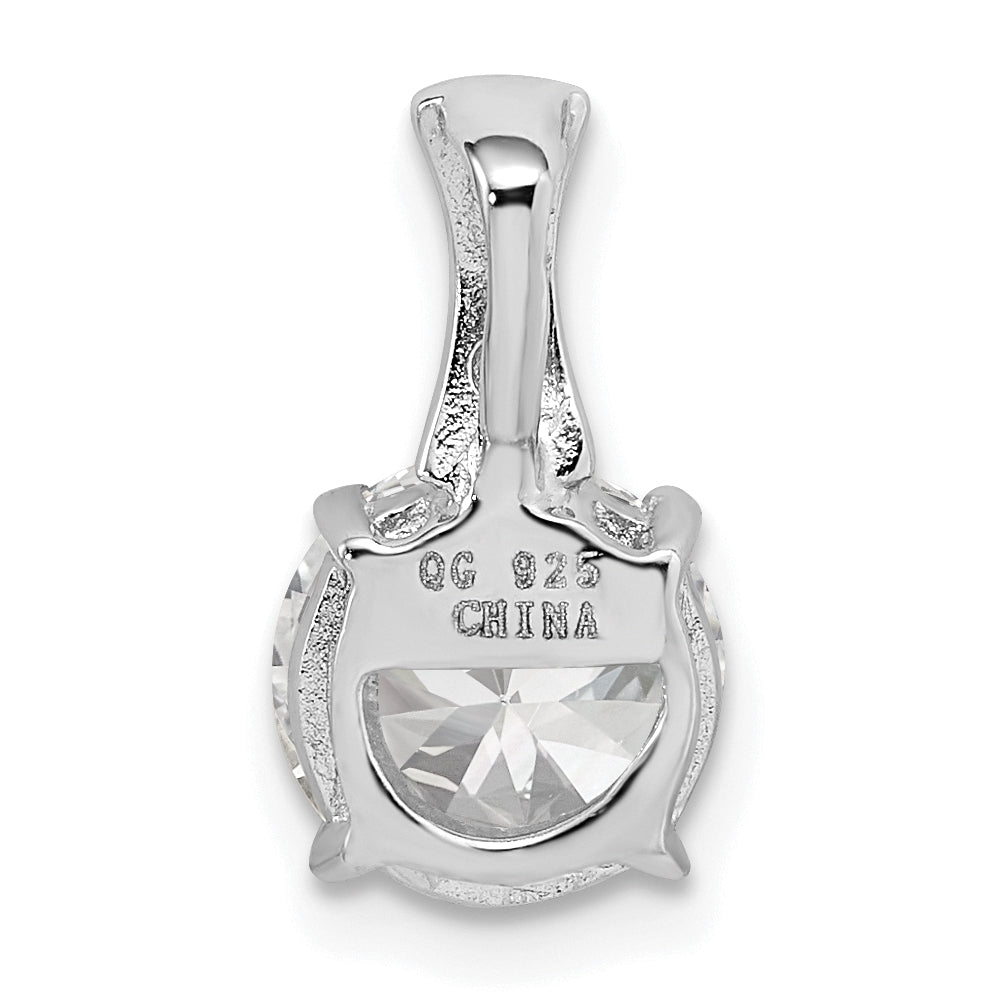 Sterling Silver Rhodium-Plated Cz Pendant