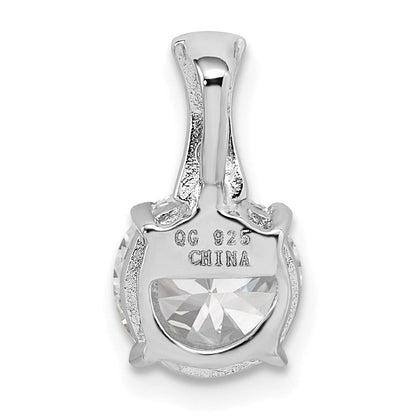 Sterling Silver Rhodium-Plated Cz Pendant